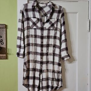 Maurices Burgundy and Black Plaid Dress